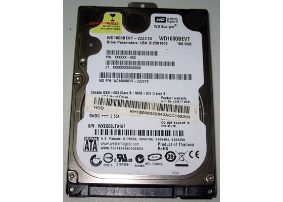 Винчестер 2.5 WD1600BEVT 160 GB | компьютеры комплектующие компьютерные жесткие диски